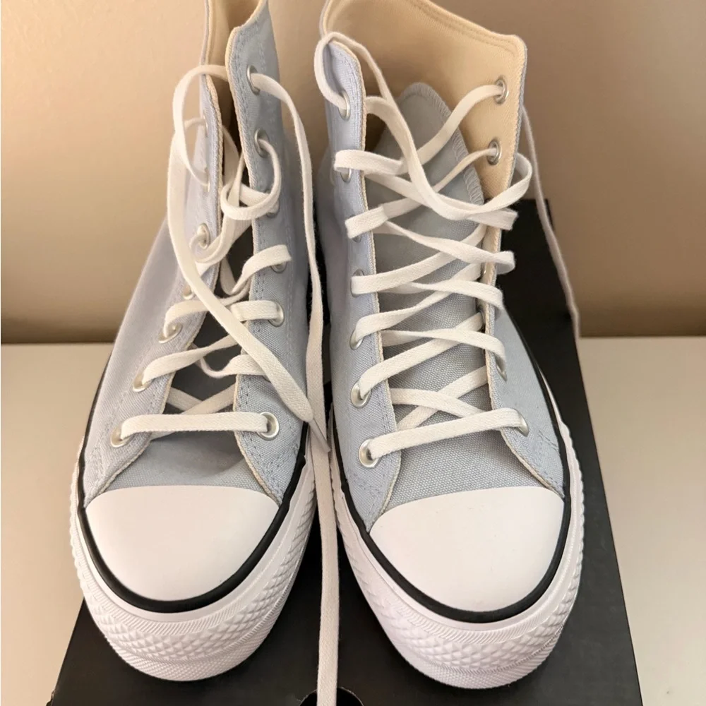 Converse Light Blue High-Top Sneakers - Picture 2 of 5